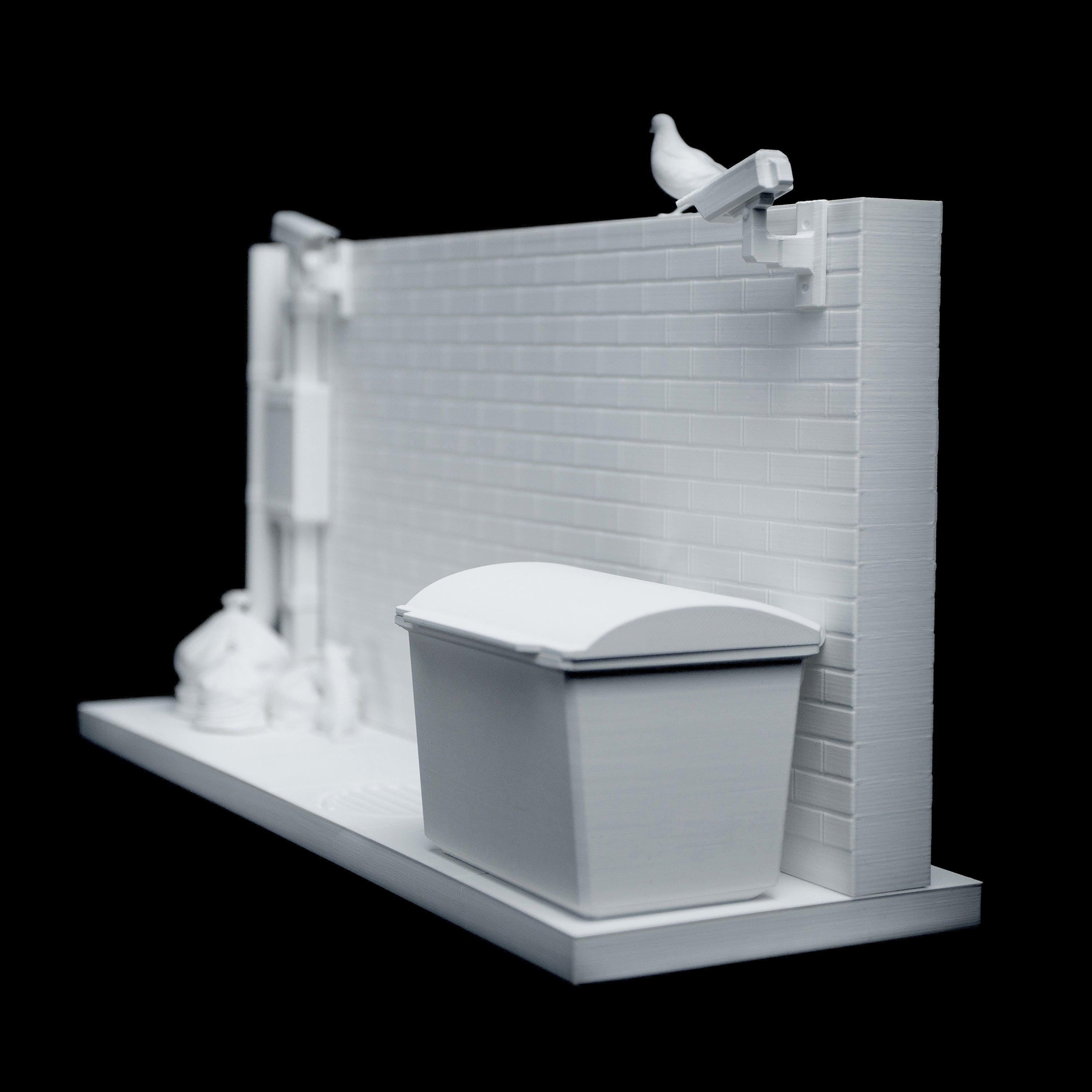 14 Elements Diorama "Hall of Fame" WITH BRICK TEXTURE for Graffiti Art 30x15 cm for drawing with acrylic markers