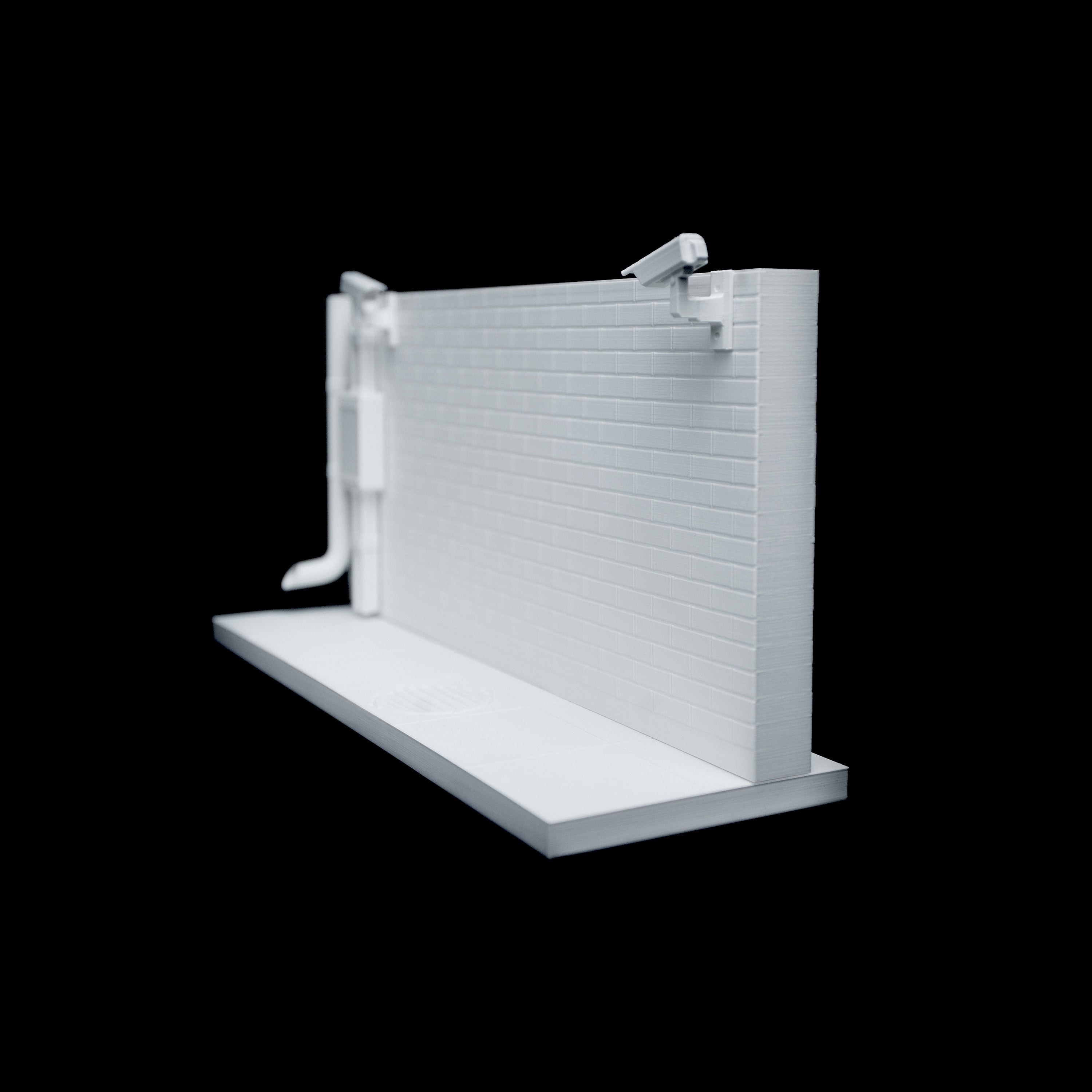 7 Elements Diorama "Hall of Fame" WITH BRICK TEXTURE for Graffiti Art 30x15 cm for drawing with acrylic markers