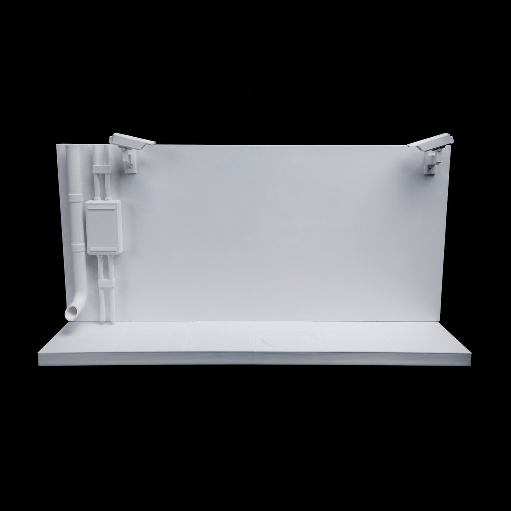 7 Elements Diorama "Hall of Fame" WITH FLAT WALL for Graffiti Art 30x15 cm for drawing with acrylic markers