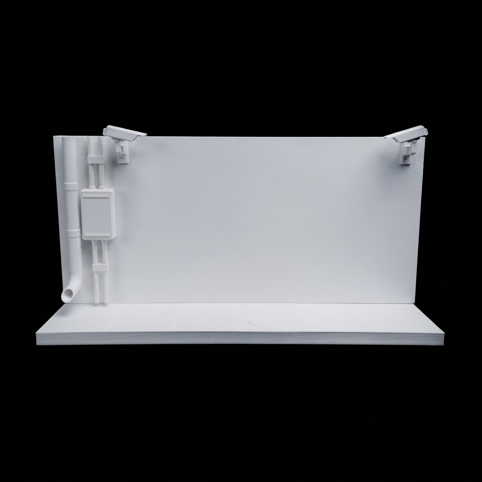 7 Elements Diorama "Hall of Fame" WITH FLAT WALL for Graffiti Art 30x15 cm for drawing with acrylic markers